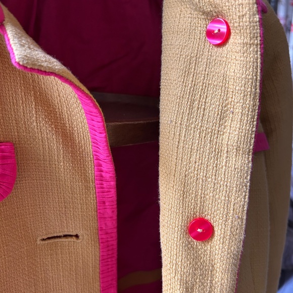 Boden RARE cotton coat vintage pink yellow spring - Picture 12 of 12